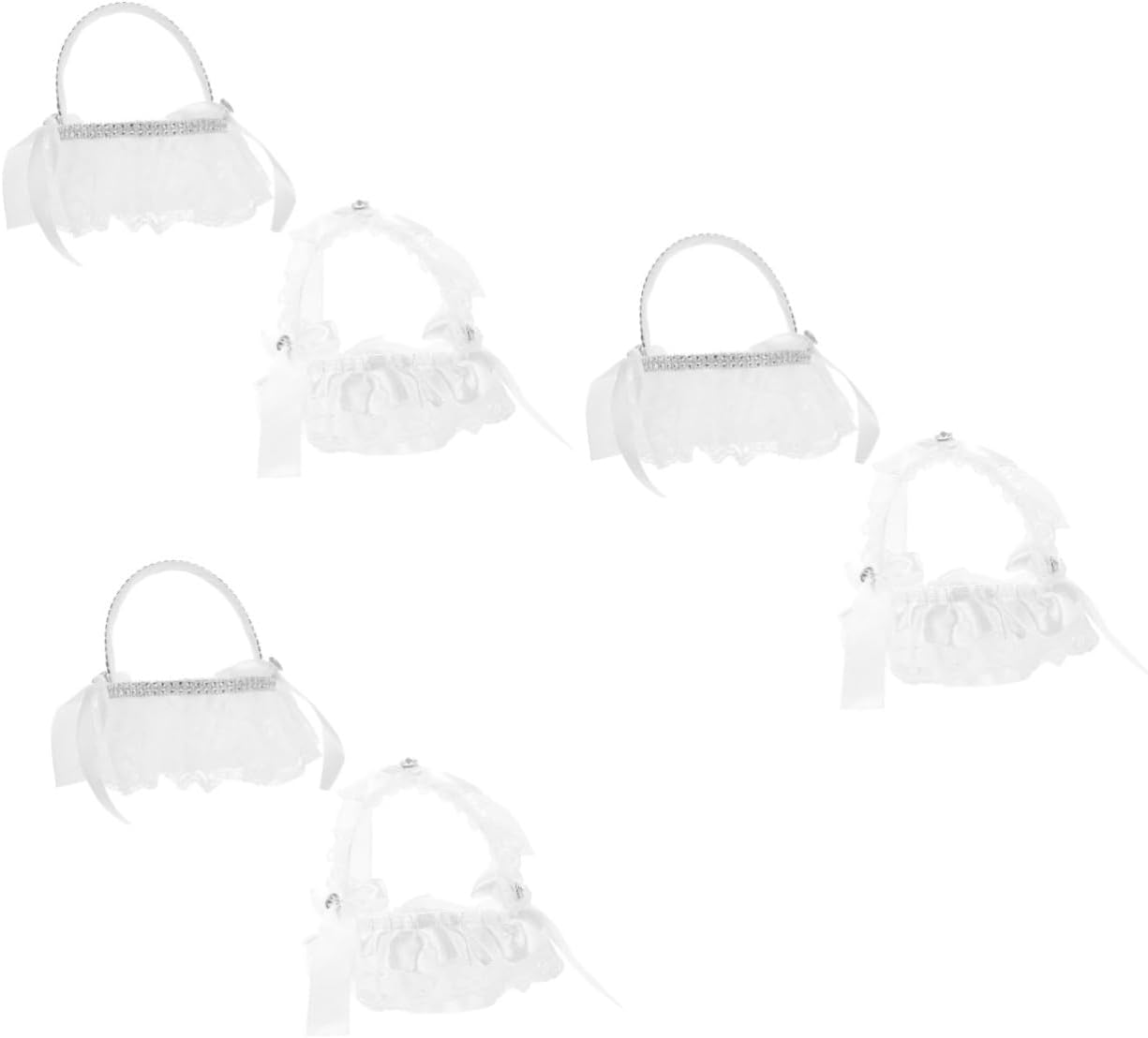 jojofuny 6pcs Handwoven Flower Basket Lace Trim for Wedding Elegant Petal Storage Baskets for Flower Girls Lightweight and Decorative Floral Holders for Wedding Ceremonies and Special