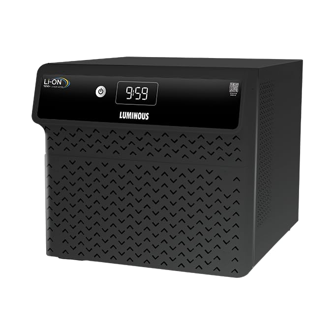 Image of Luminous Li-On Black 1250 1100VA 12.8V Pure Sine Wave Inverter for Home & Shops | LCD Display & Easy Installation | 1208Wh with in-Built Lithium-ion Battery | 3X Fast Charging | 5+3 Yrs Warranty | 1208Wh with in-Built Lithium-ion Battery, 3X Fast Charging, LCD Display & Easy Installation, For Home & Shops