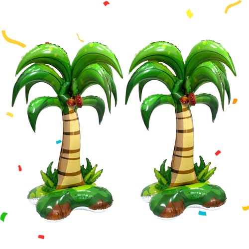 2 Palmier Gonflable Décoration 125 x 87 cm,Déco tropicale pour plage, piscine ou fête d'été,Style Hawaii