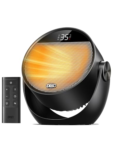 Dreo Heizlüfter Energiesparend Klein, Leiser 1500W Tragbar Heizlüfter mit Fernbedienung,...