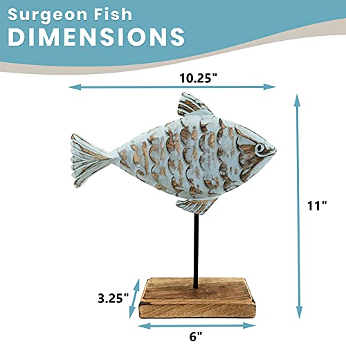 Escultura de Pez de Madera para Decoración de Hogar miniatura 2