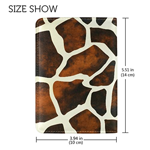 Giraffe Skin Animal Texture Genuine Leather Travel Passport Covers, Microfiber Leather Travel Wallet Holder Case Protector for Women and Men3