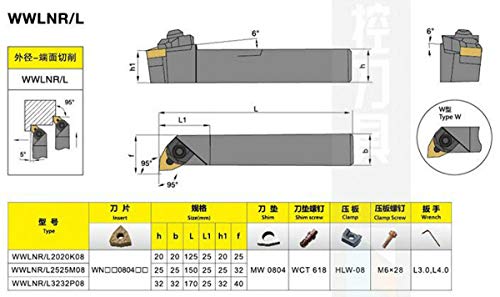 Portaherramientas CNC para Torno WWLNR3232P08 miniatura 4