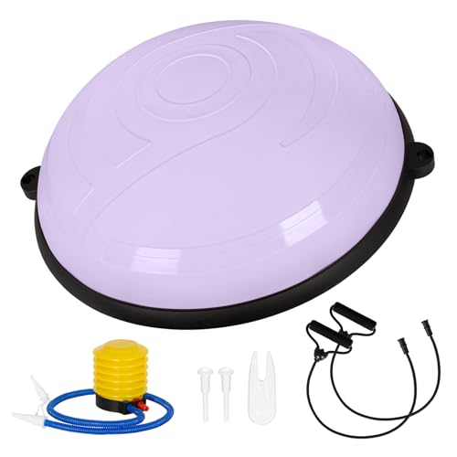 Leogreen Palla Equilibrio 58cm Half Balance Ball, fino a 200 kg mezza palla da ginnastica fitness Balance Board con Elastici Laterali e Pompa, Palla per Yoga, Pilates, Ginnastica