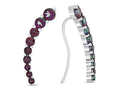 FJC Finejewelers Sterling Silver Mystic Topaz Earrings Climbers with Wirehook