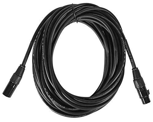 Câble micro XLR Rockville RCXFM30E-B en cuivre noir de 9,1 m