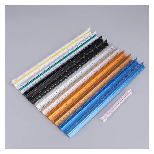 Regla triangular de aluminio mecanizado de 30cm para ingenieros y delineantes técnicos 4