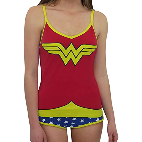 Wonder Woman Glow in The Dark Womens Cami/Panty Set (XX-Large) Red