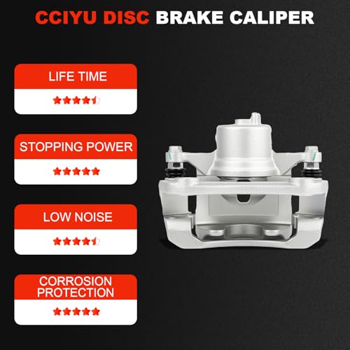 Image of cciyu Front Left Disc Brake Caliper Assembly with Bracket 19B7156 | For Kia For Soul L4 1.6L 2014-2019, For Kia For Soul L4 2.0L 2014-2019