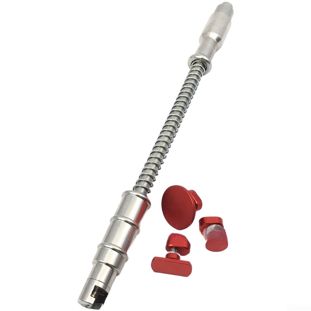 Kit estrattore per ammaccature a molla, 1 kg, per riparazione carrozzeria, senza vernice, con linguette di bloccaggio per ammaccature delle porte, danni da grandine, carrozzeria auto, rosso