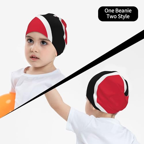 Flag of Trinidad and Tobago Children Hip Hop Knitted Hat Kids Elastic Leisure Knit Cap Warm Sleep Beanies Black4