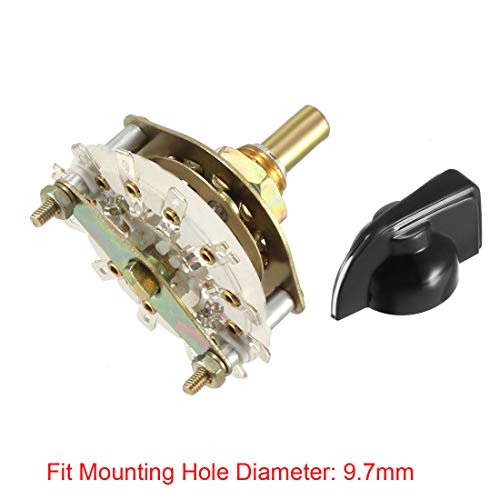 Uxcell 3P3T 3 Pole 3 Position 1-Deck Band Channel Rotary Switch Selector With Knob #TOP2