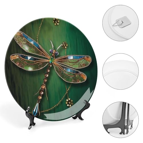 Plato decorativo de porcelana Bone China Dragonfly 6 pulgadas miniatura 4