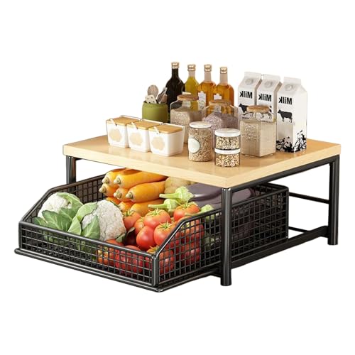 2-Tier Storage Rack, Vertical Organizer Shelf, Standing Kitchen Shelf with Sturdy Build, Multi Purpose Storage Unit, Rack Organizer with Sleek Style, Home Accessories for Laundry and Apartment