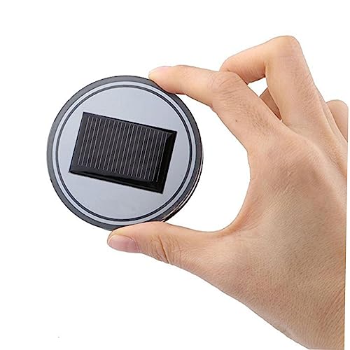 Portavasos LED solar rojo impermeable para carro miniatura 2