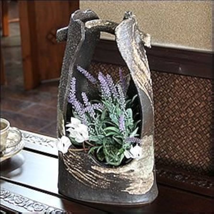 Amazon.co.jp: 信楽焼 つつじ花入れ【ha-0178】 花瓶 花器