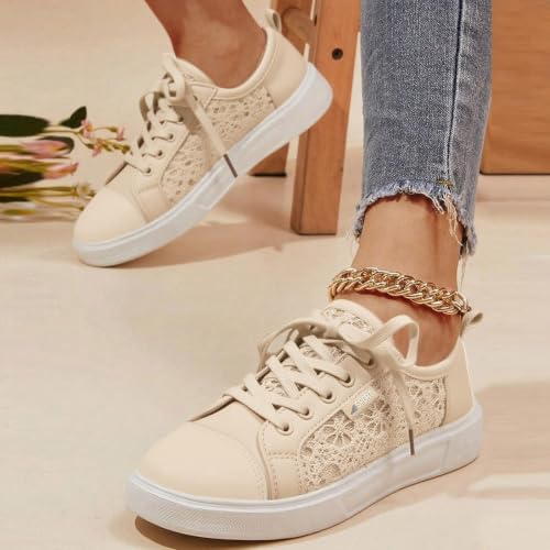 Baskets basses en tissu pour femme kaki pointure 40 avec lacets - 3