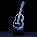 Produktbild 3D LED Nacht Licht Schreibtisch Lampe Gitarre Form 7 Farben wechseln USB Illusion Lampe Creative Home Dekoration