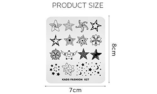 KADS Nail Art Stamping Plates Star Pattern Fashion Stamping Templates Manicure Print Image Templates - Image 5