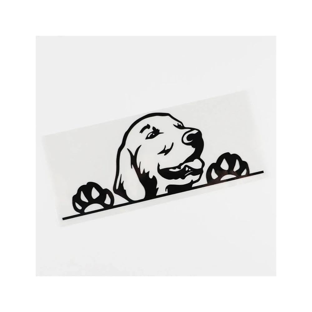 Creative Golden Retriever Dog Peeking Rear Window Stickers On Motorcycle Car Accessories Products(Black,15CM)
