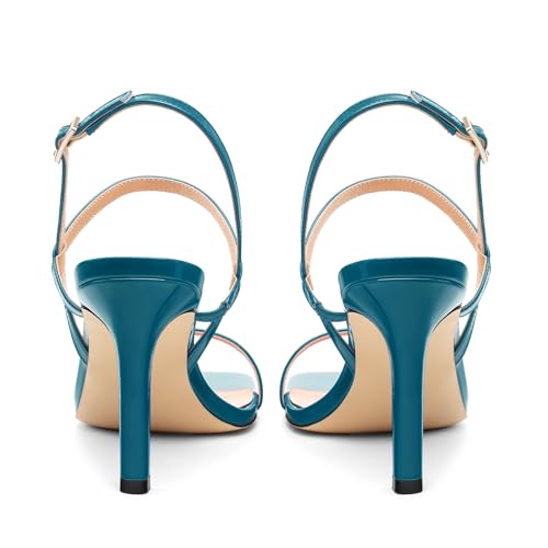 Women's High Heels Sandals, Slingback Heels Square Toe Shoes for Womens4