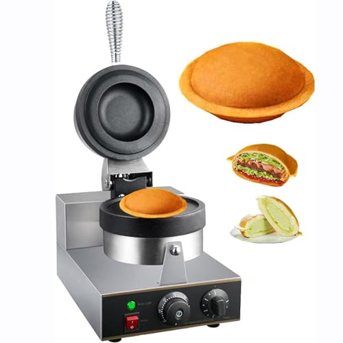 Máquina para hacer gofres y hamburguesas, máquina para hacer hamburguesas y gofres con placas antiadherentes de acero inoxidable, control de tiempo y temperatura, máquina prensadora de Panini,A