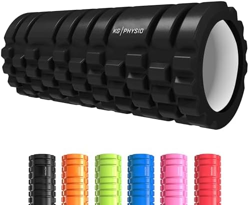 KG Physio Foam Roller - Massage Roller for Legs, Back and Arms - Ultra Lightweight Core Muscle Roller Essential to Release Deep Tension - 13"x5" Long Foam Roller