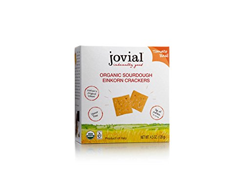 JOVIAL Organic Tomato Basil Sourdough Einkorn Crackers, 4.5 OZ