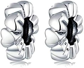 ZiNuo Charm Beads 925 Sterling Silver I Love You Forever Charms 2PC Stoppers Beads Spacer Charms for Pandora Bracelet