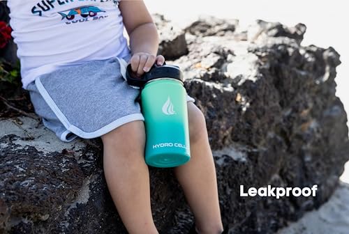 Image of HYDRO CELL Stainless Steel Insulated Water Bottle with Straw - For Cold & Hot Drinks - Metal Vacuum Flask with Screw Cap and Modern Leakproof Sport Thermos for Adults (Mint /Green 14oz)