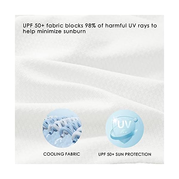 Willit Women's UV Shirts UPF 50+ Long Sleeve Sun Protection Jacket Hooded SPF Shirts with Pockets White M