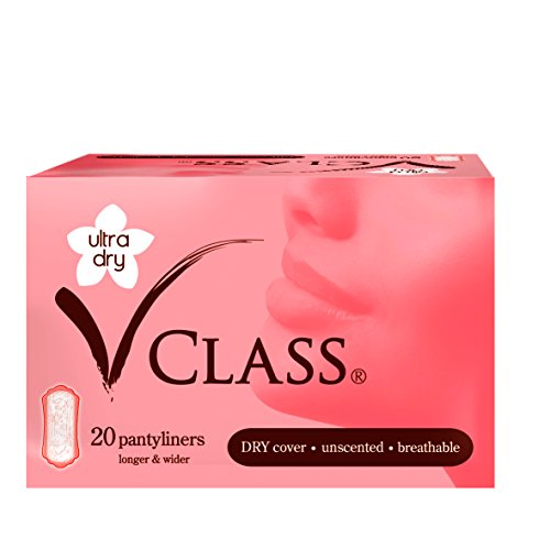 Image of VClass UltraDry Sanitary Panty Liners, White, Unscented, 20 Count