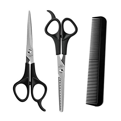 Kiseki Barber Razor Solon Family Hair Cutting Thinning Hairdressing Stainless Steel Scissors Shears Comb 3 Pcs Kit