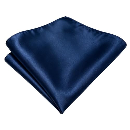 Solisara 100% Soie Mouchoir de Poche Carré pour Homme (Bleu marine)
