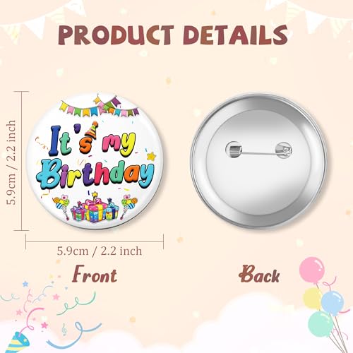 Happy Birthday Pin for Girls Boys Women men,Its My Birthday Pin Birthday Brooch as Birthday Button Birthday Badge Accessories Party Decorations Supplies3