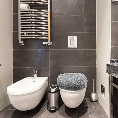 3 Stück Plüsch-WC-Sitzdeckelbezug, maschinenwaschbar, WC-Deckelbezug, weicher Standard-WC-Sitzbezug, flauschige… – Bild 6