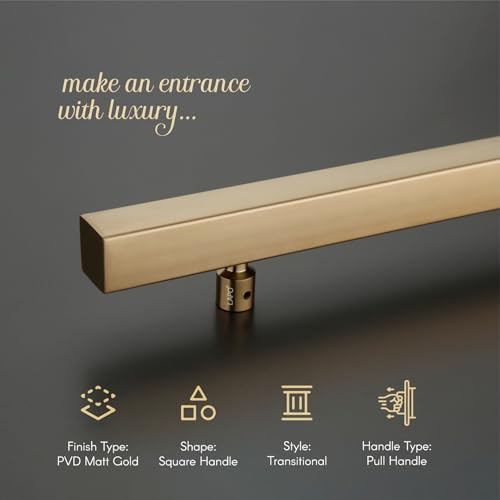 Image of LAPO Pull Handle for Main Door and Office, 36 Inch Stainless Steel Bar for Home & Hotel Entrance, Fits with 30-100mm Door, Well-Suited for Wooden & Glass Door, Gold Finish, 3 Year Warranty