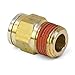 Tompkins 1568-03-02 D.O.T. Push-in Fitting, Tube to Pipe, 3/16" x 1/8-27", Brass