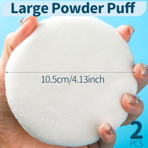 image for Teenitor 2pcs Powder Puff, 4.13 Inch Powder Puff for Body Powder, Body