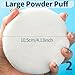 Teenitor 2pcs Powder Puff, 4.13 Inch Powder Puff for Body Powder, Body Powder Puff Large Powder Puff Loose Powder Puffs Soft Velour Body Powder Puff and Container White