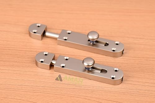 Image of 4 Pieces Baby Latch for Bathroom /Satin Matt Latch Lock for Main Door /Door Lock Latch for Home /Bedroom /Office & Door Stopper (Satin Matt, Pack of 4)