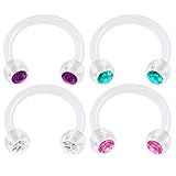 circular barbell 7mm AUFSEHENERREGEND - Acryl Kristall hufeisenpiercing ohr set fangen das Licht ein und glitzern, ziehen die Aufmerksamkeit auf sich und zieren. Perfekt für besondere Anlässe - also auch gut als Geschenk.
