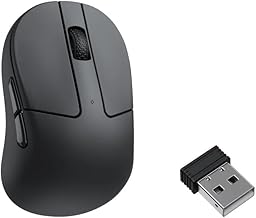 Keychron M4 Wireless Mouse, 1.2 oz (35 g), Ultra Lightweight and Compact, 2.4 GHz/Bluetooth Compatible, Ergonomic Design, Customizable from Browser (1000 Hz Polling Rate, Black)