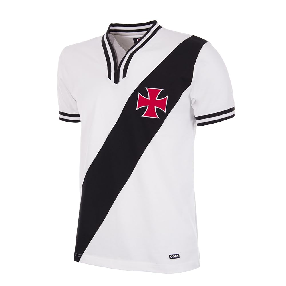 COPA Retro Auswärtstrikot Herren Vasco da Gama 1975 – Weiß – Größe XL – 50% Baumwolle, 50% Polyester