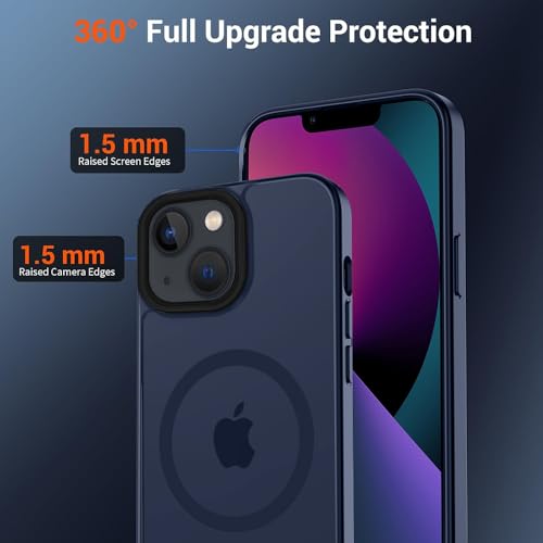 Image of iPhone 13 Magsafe Hard Back Case | Matte Design & 360 Protection | Military-Grade Apple iPhone 13 Cover | Strong Magnet Back - Blue