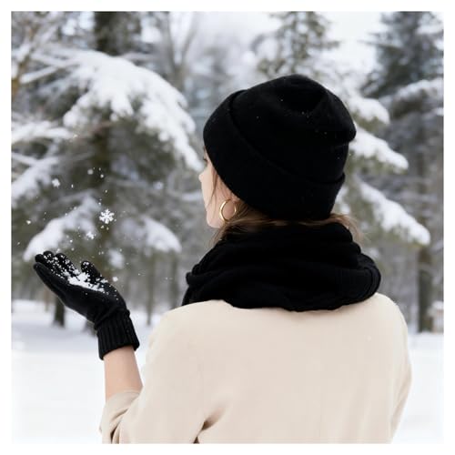 Bufanda y gorro de punto con guantes térmicos de invierno para frío extremo en exteriores 3