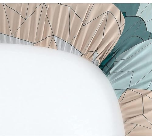 Image of Combo Pack of 2 Elastic Fitted Bedsheet 1 for Double Bed and 1 for Single Bed of Same Print 200TC(Pista Green)