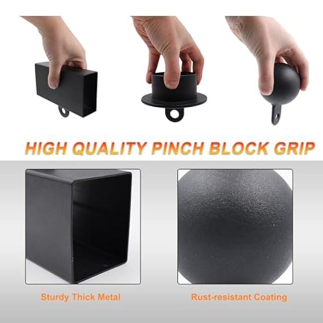 J Bryant Iron Pinch Grip Set with Loading Pin and Chain, Pinch Block Grip for Rock Climbing Forearm Finger Strength Training, Home Gym Hand Pinching Power Strengthener Equipment