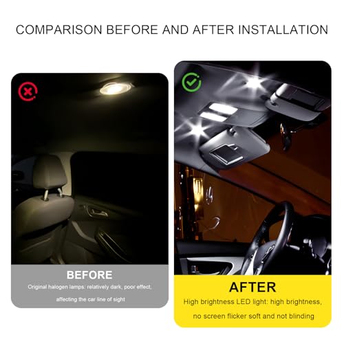 Kit 42 luces LED interiores para auto, bombillas T10 y DE3175 miniatura 4
