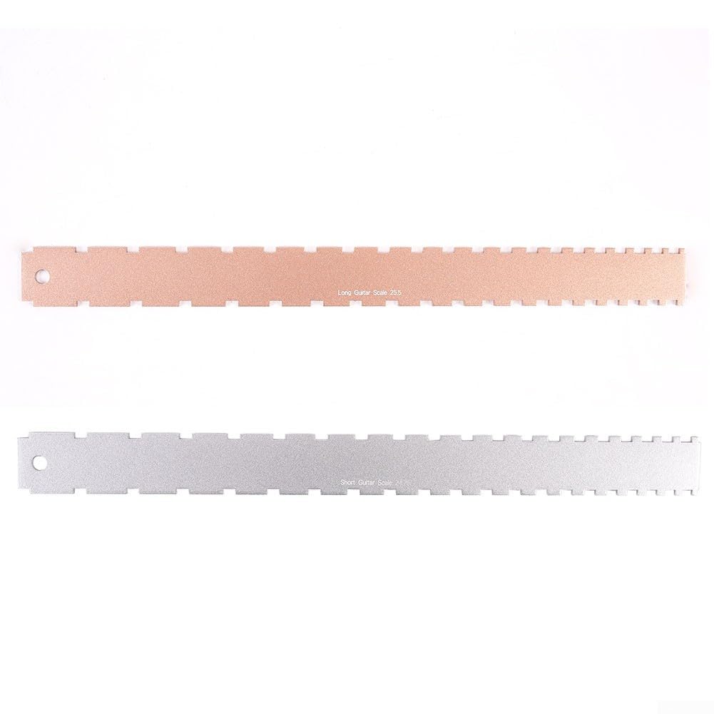 SPORTARC Règle de mesure du manche de guitare, manche de guitare crantée à bord droit pour frettes de guitare, outil de luthier de guitare (argenté), 1401328753
